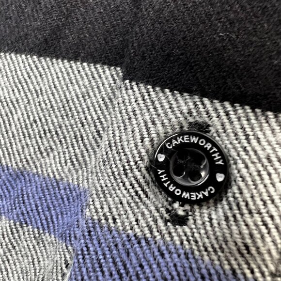 Disney Cakeworthy Maleificent Plaid Flannel Villains Embroidered Unisex Small - Picture 14 of 16